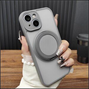 Matte Gray MagSafe Ring Stand Case